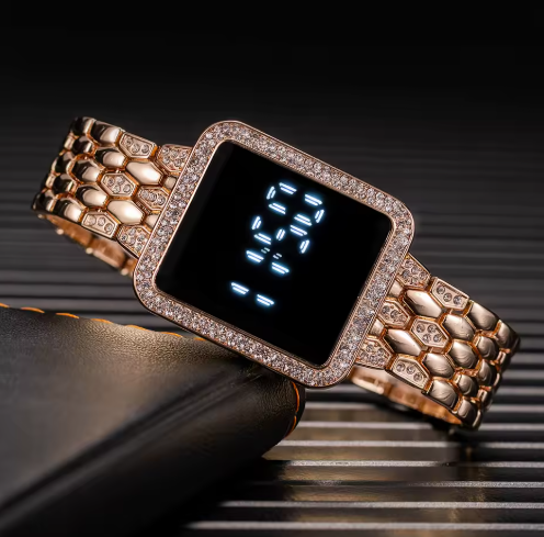 Luxury Rhinestone Digital Watch